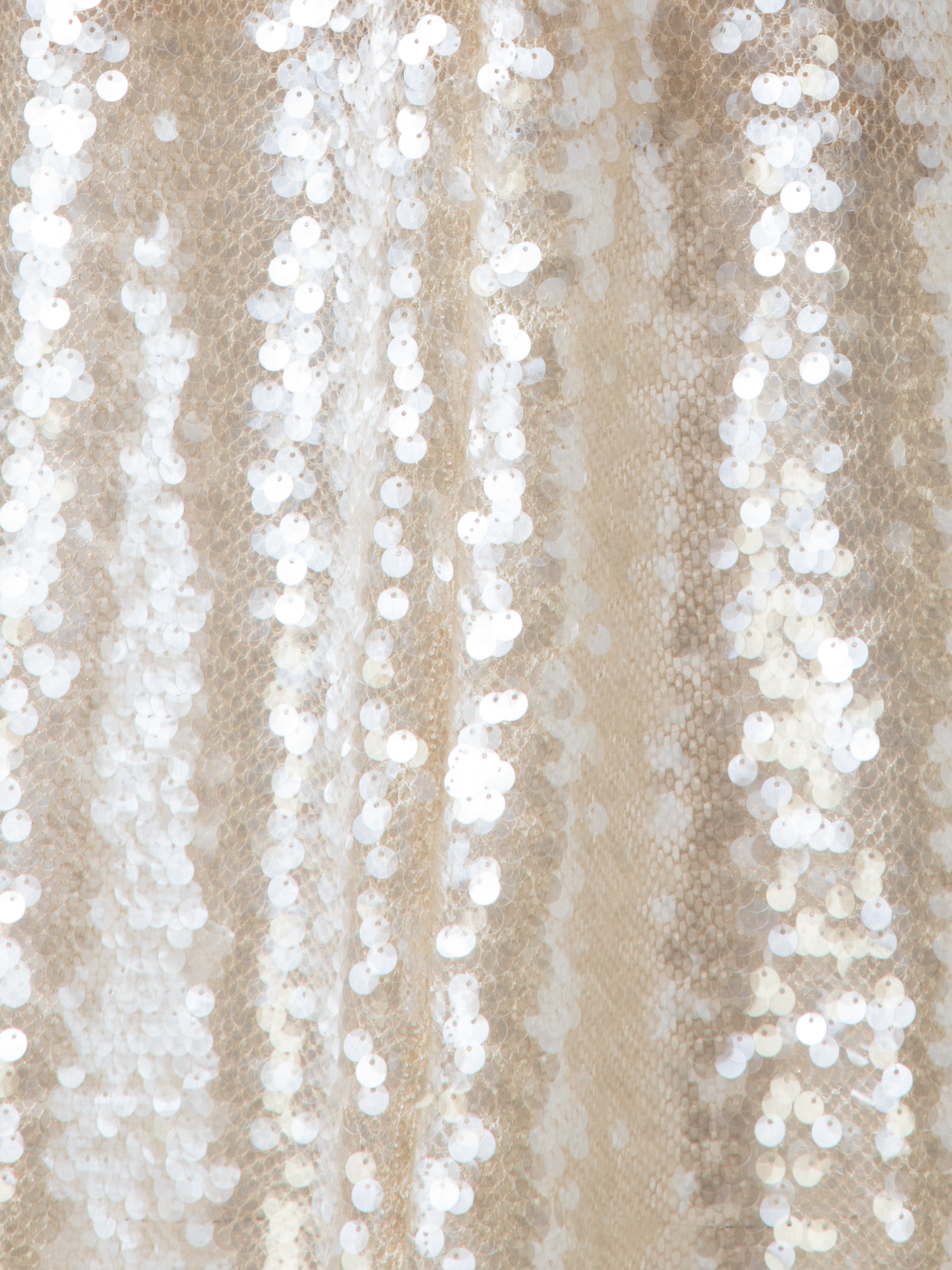 Designer Langes Abendkleid mit Allover Pailletten - Beige