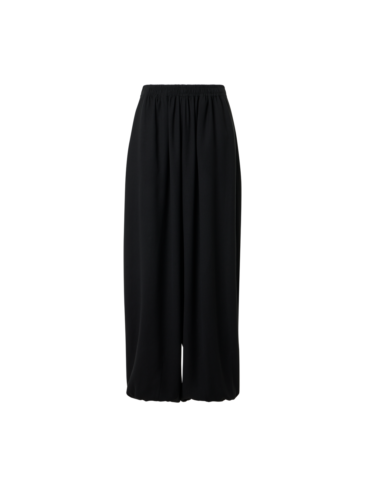 Designer Fresia Wide Leg Hose aus Viskose mit elastischen Bündchen - Beige