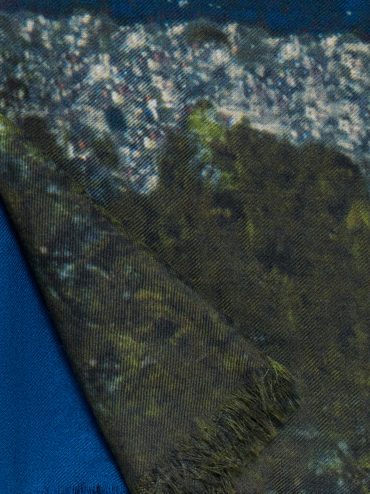 Designer Schal mit Barragan-Towers-Print - Dunkelblau - Blau - Bunt