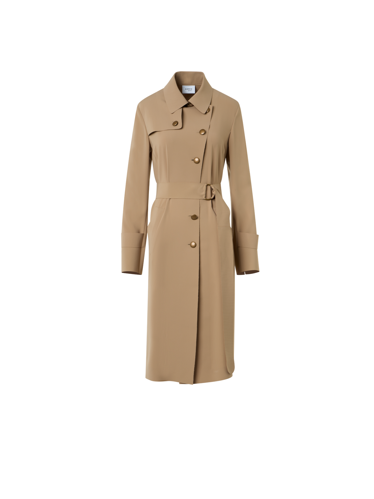 Designer Laser-Cut Trenchcoat aus Crêpe - Beige