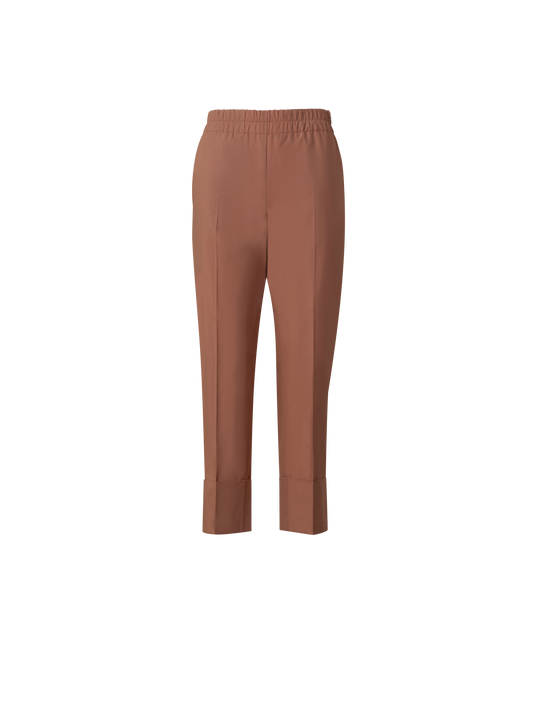 Designer Tapered Baumwollhose mit elastischem Bund - Braun