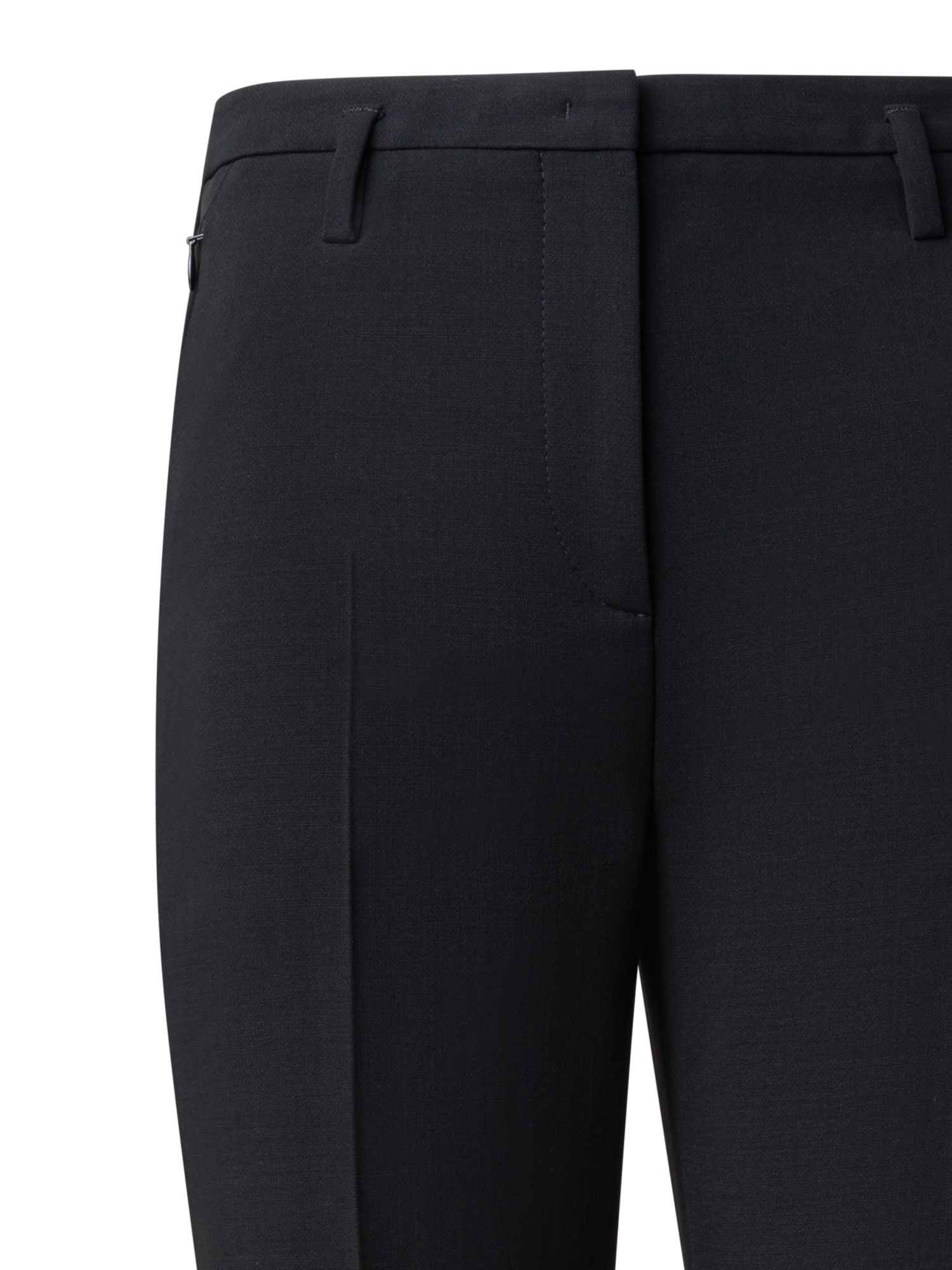 Designer Bootcut Hose aus Woll-Doubleface - Schwarz