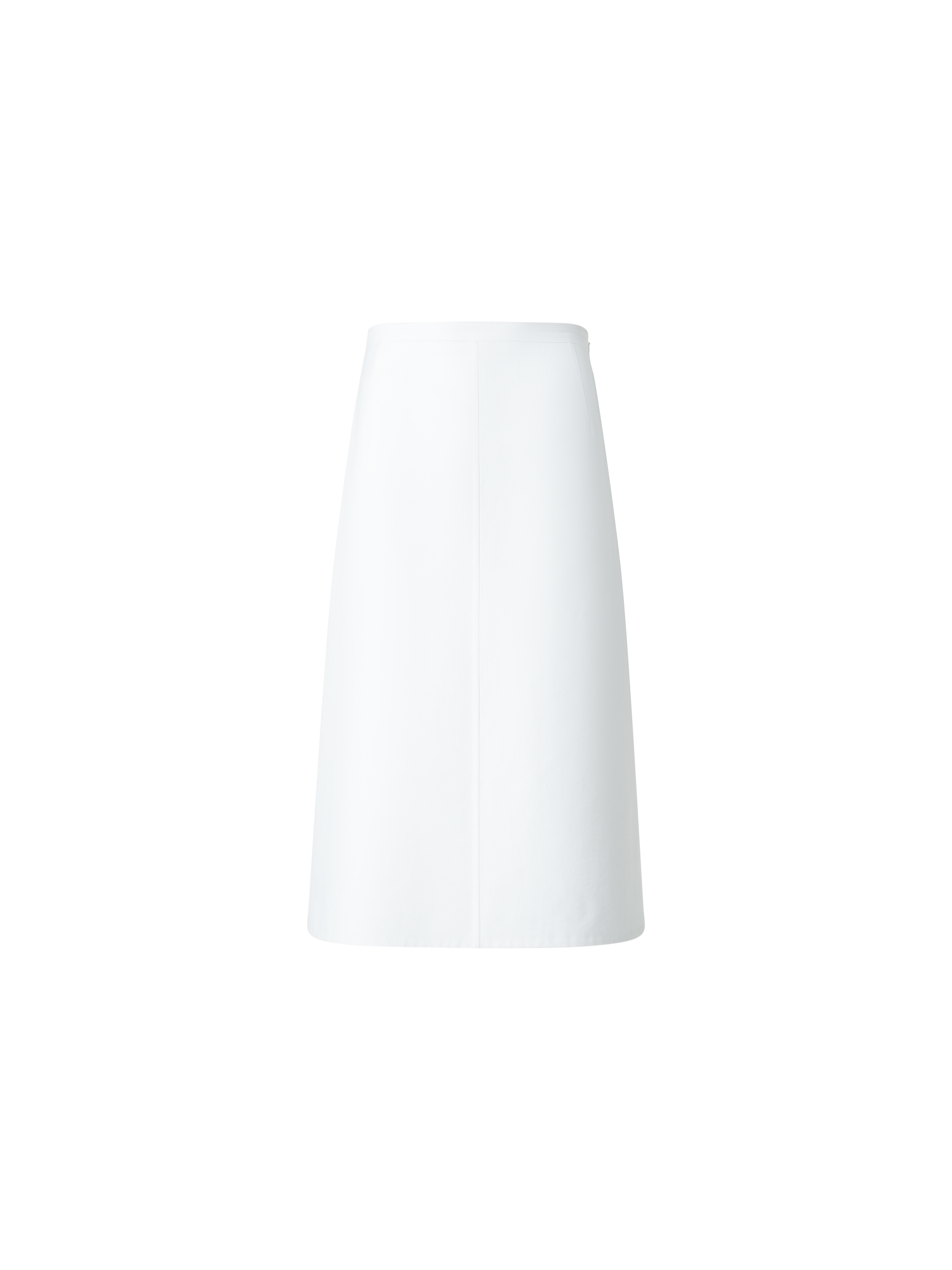 Designer A-Linien-Rock aus Baumwoll-Seide Doubleface - Ecru - Weiss