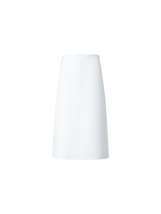 Designer A-Linien-Rock aus Baumwoll-Seide Doubleface - Ecru - Weiss