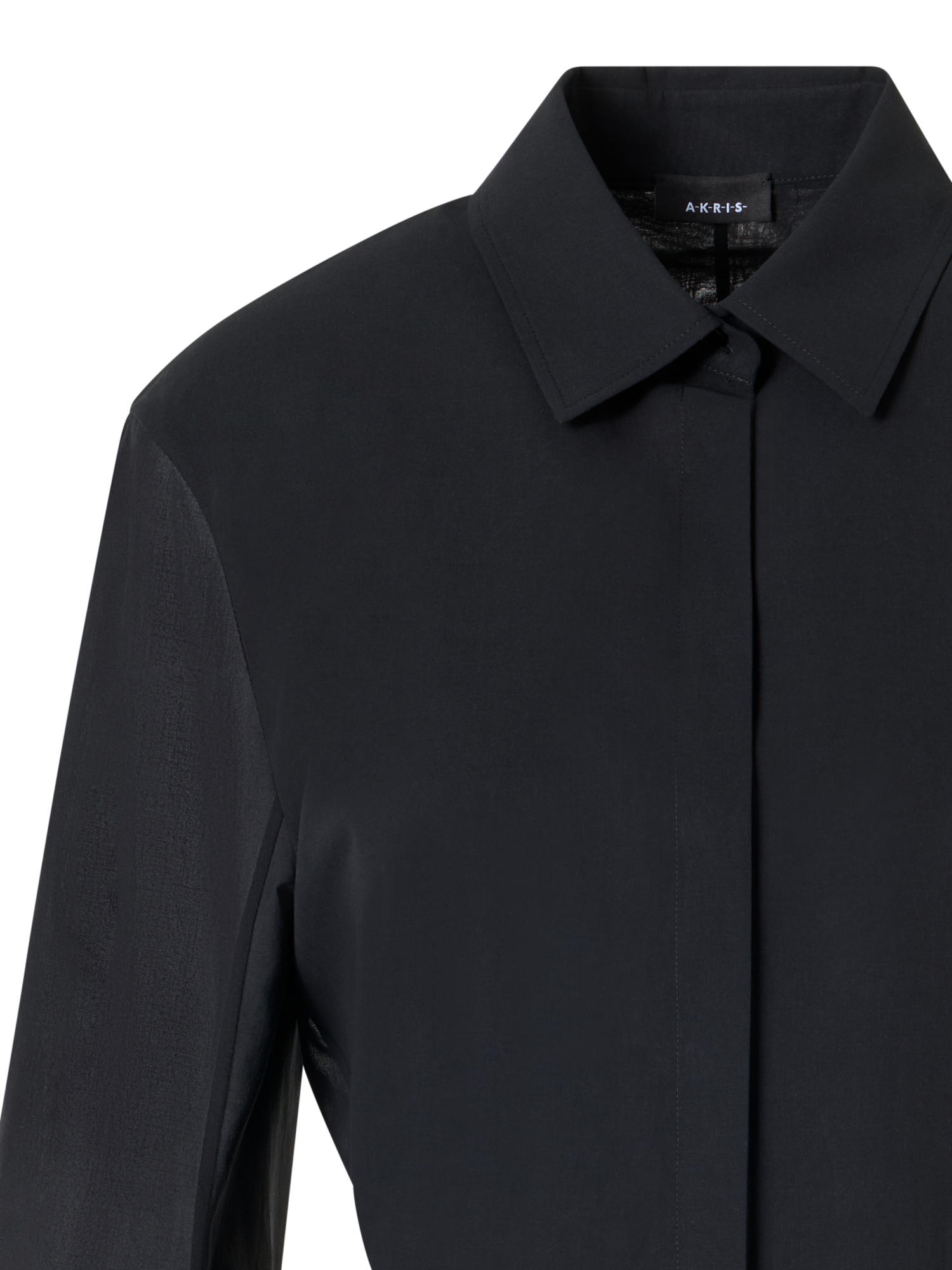 Designer Bluse aus Baumwollvoile - Schwarz