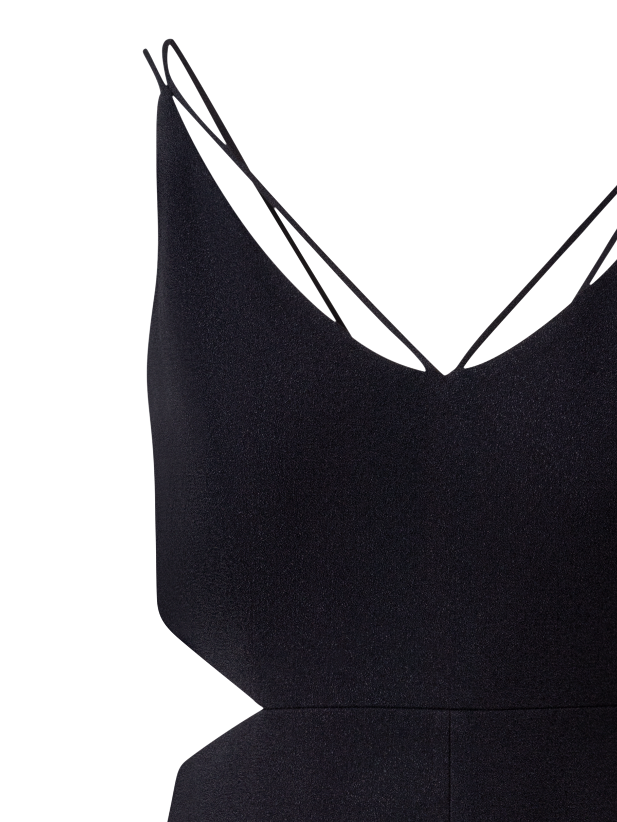 Designer Midikleid mit seitlichen Cut-Outs - Schwarz