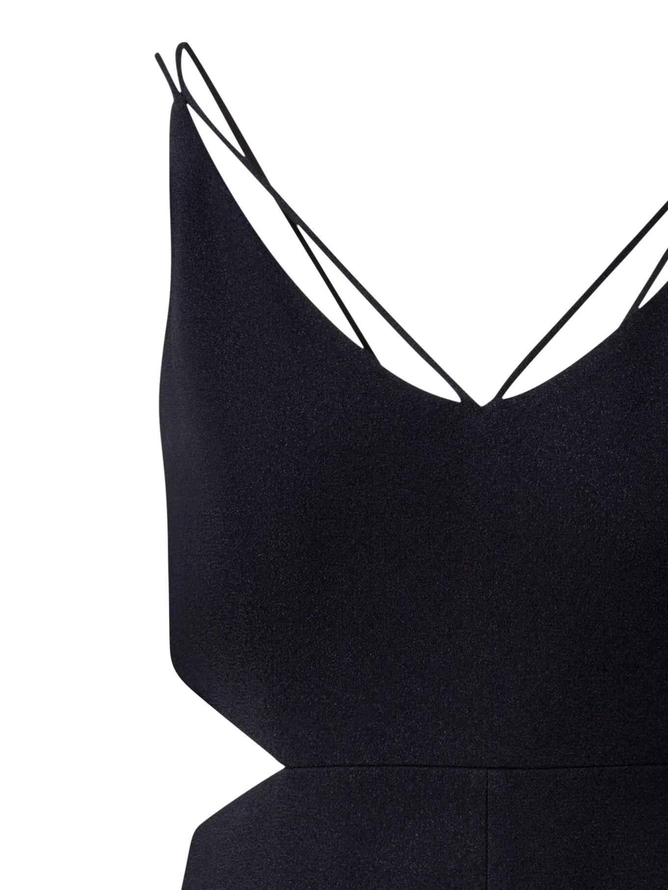 Designer Midikleid mit seitlichen Cut-Outs - Schwarz