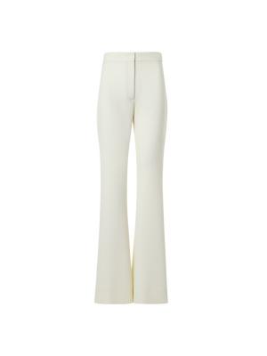 Designer Bootcut-Hose aus Kiesel-Crêpe - Ecru