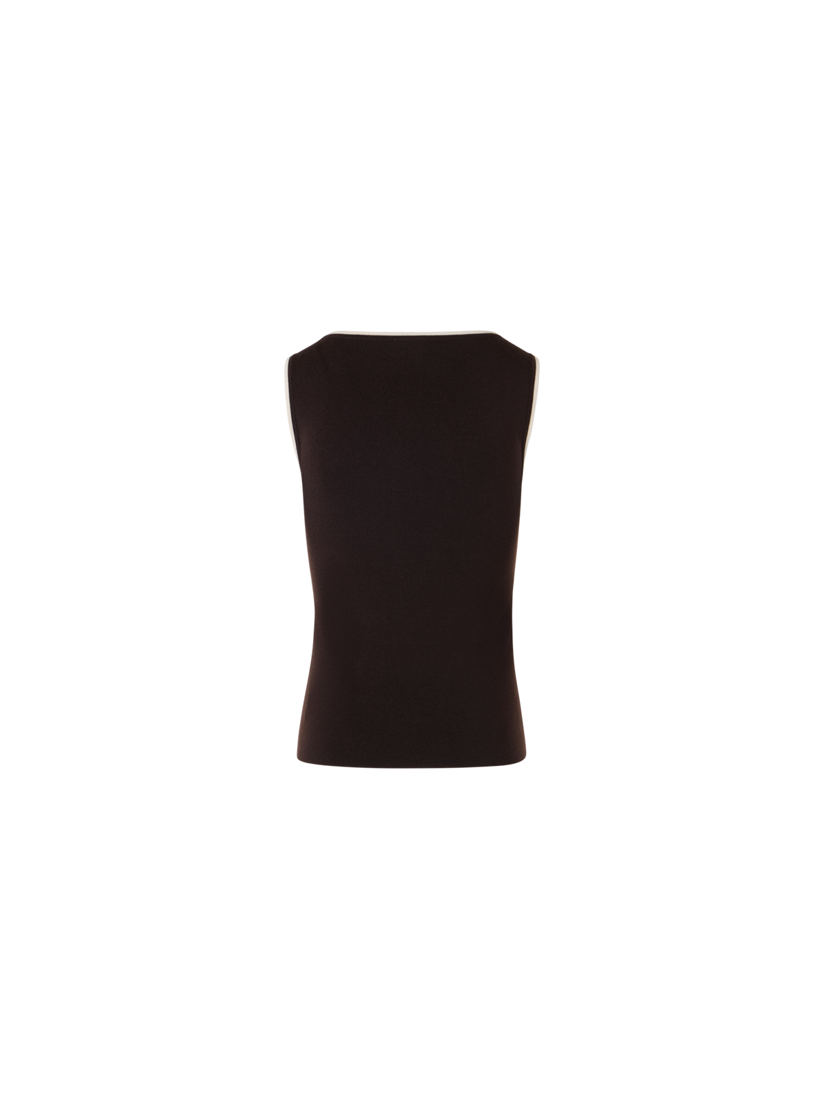 Designer Tailliertes Stricktop mit Kontrastpaspel - Braun