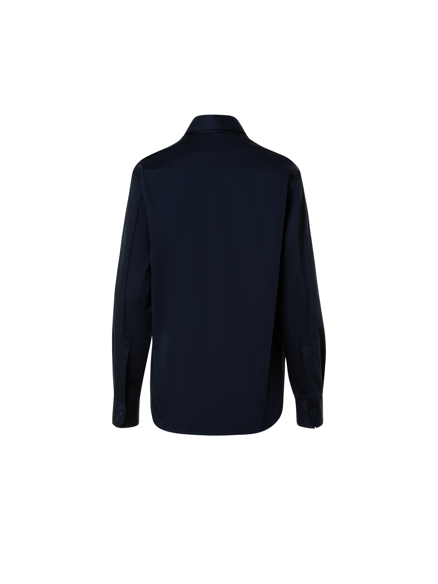 Designer Bluse aus Baumwoll-Gabardine - Dunkelblau - Blau