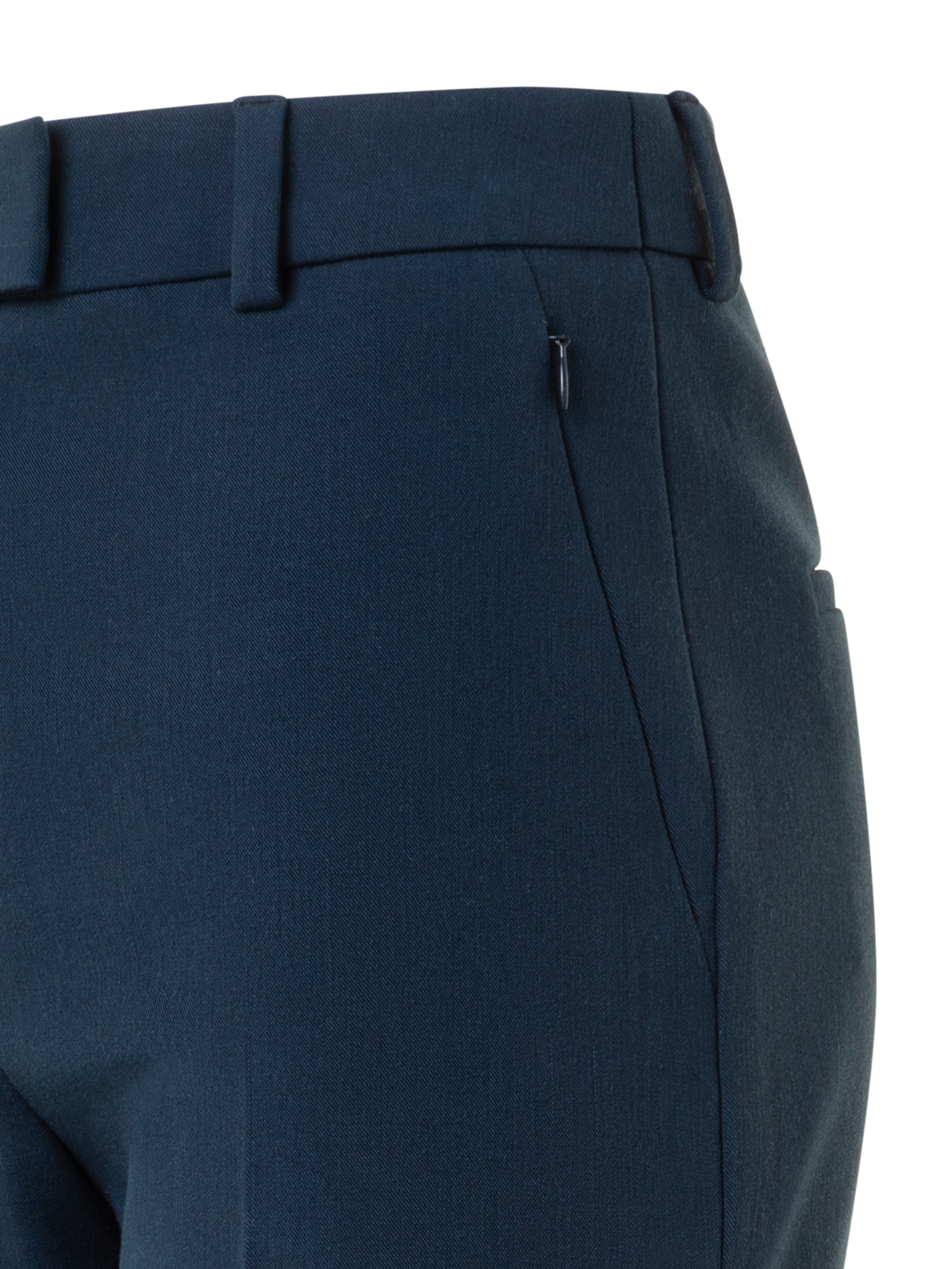 Designer Cropped Stretch Lyocell Wollhose gerade - Dunkelblau - Blau