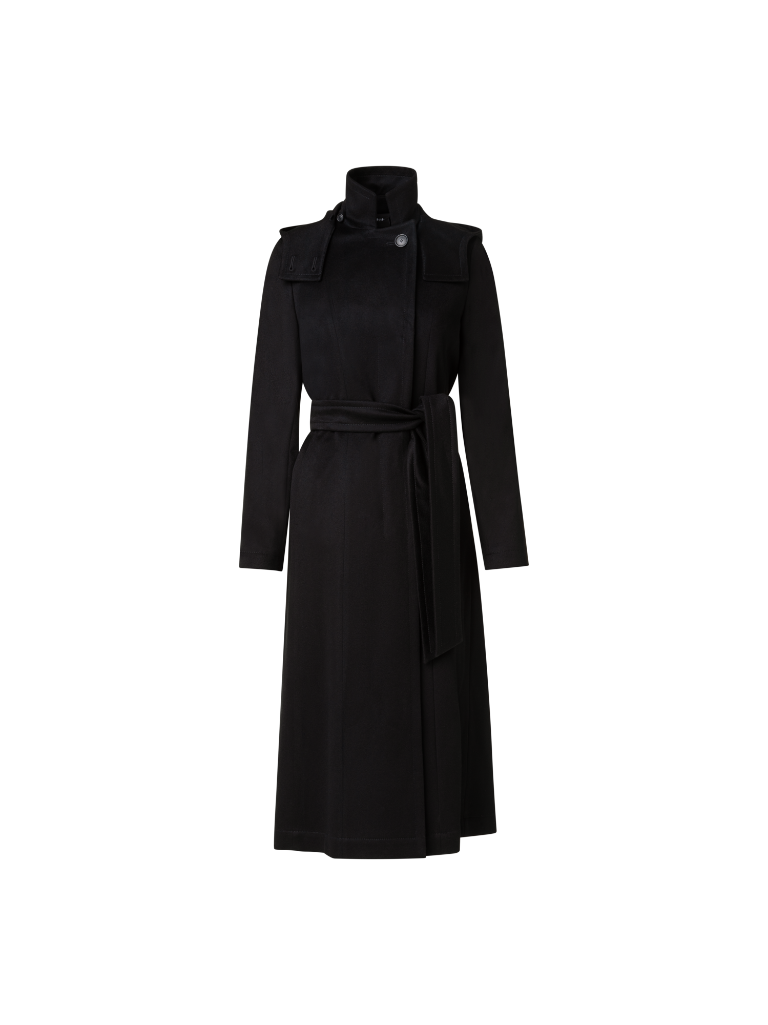Designer Kaschmirmantel mit Storm-System® Finish - Schwarz