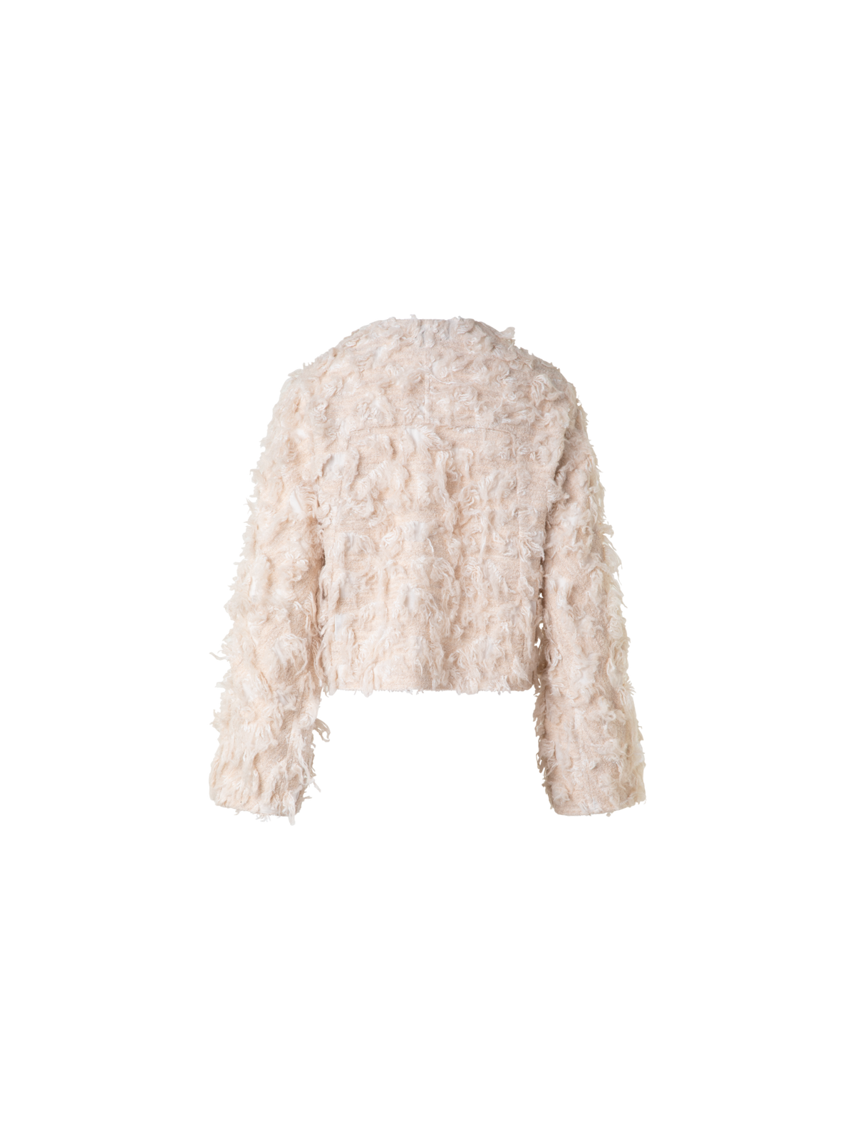 Designer Kurze Jacke in 3D Jacquard - Beige