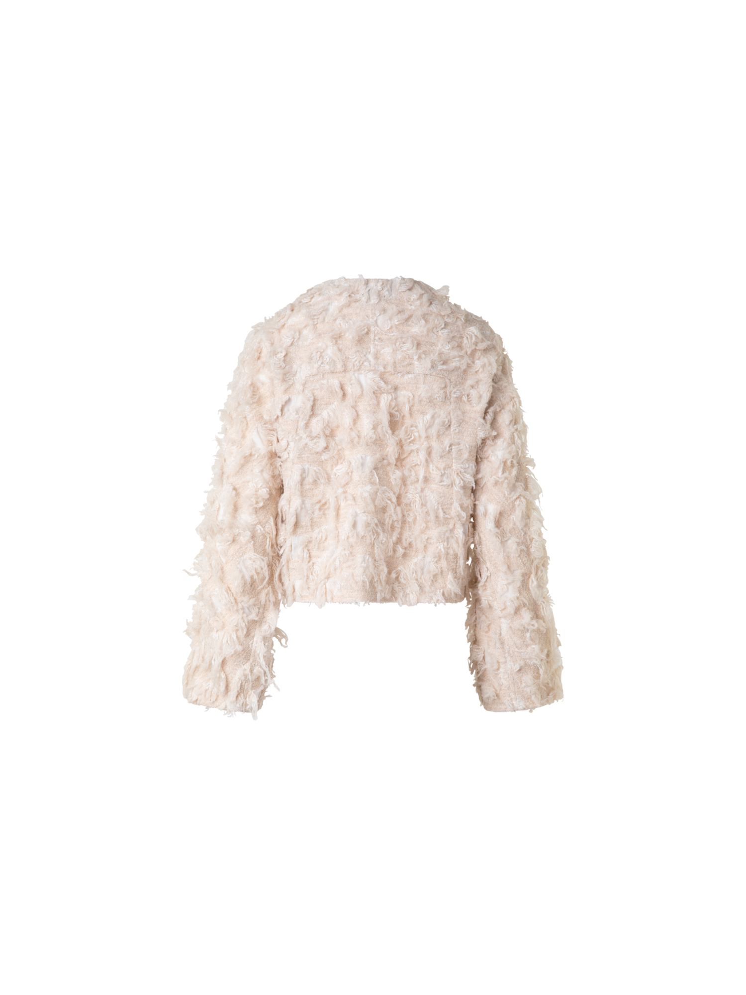 Designer Kurze Jacke in 3D Jacquard - Beige