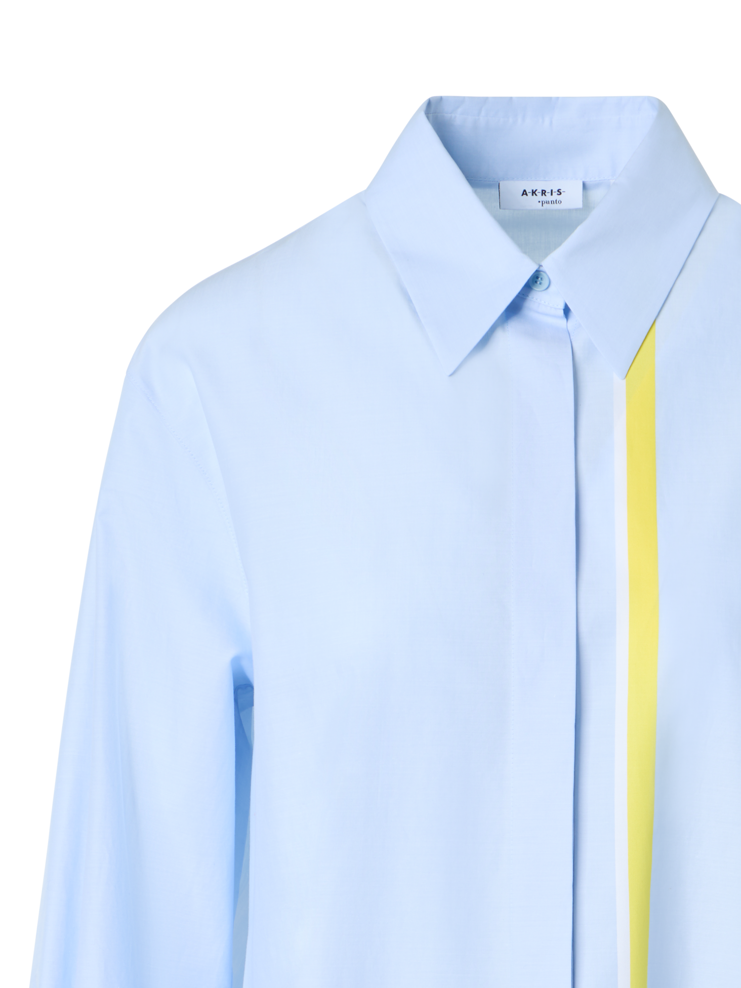 Designer Gestreifte Hemdbluseaus Baumwoll-Chambray - Blau