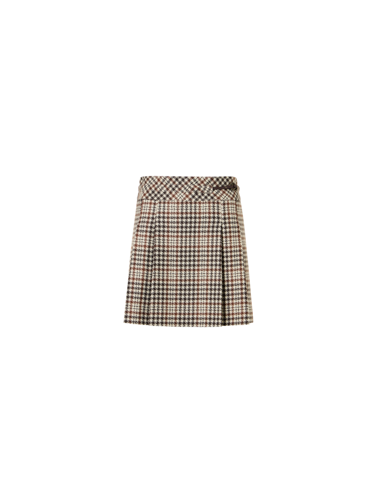 Designer Kilt-Minirock aus kariertem Tweed - Bunt - Braun
