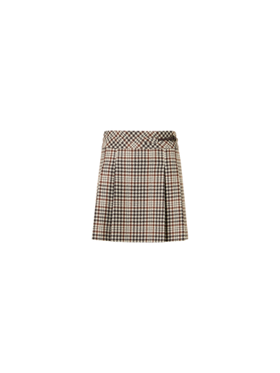 Designer Kilt-Minirock aus kariertem Tweed - Bunt - Braun