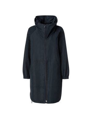 Designer Parka aus wasserabweisendem Seidentaft - Schwarz