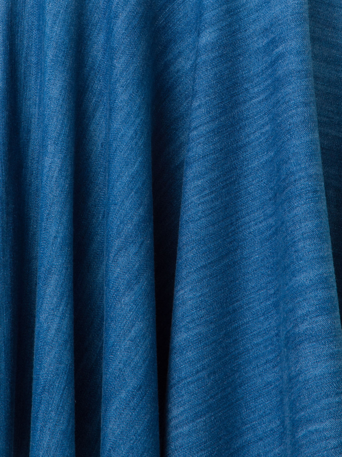 Designer Denim-Rock mit Volantsaum aus Baumwolle - Blau