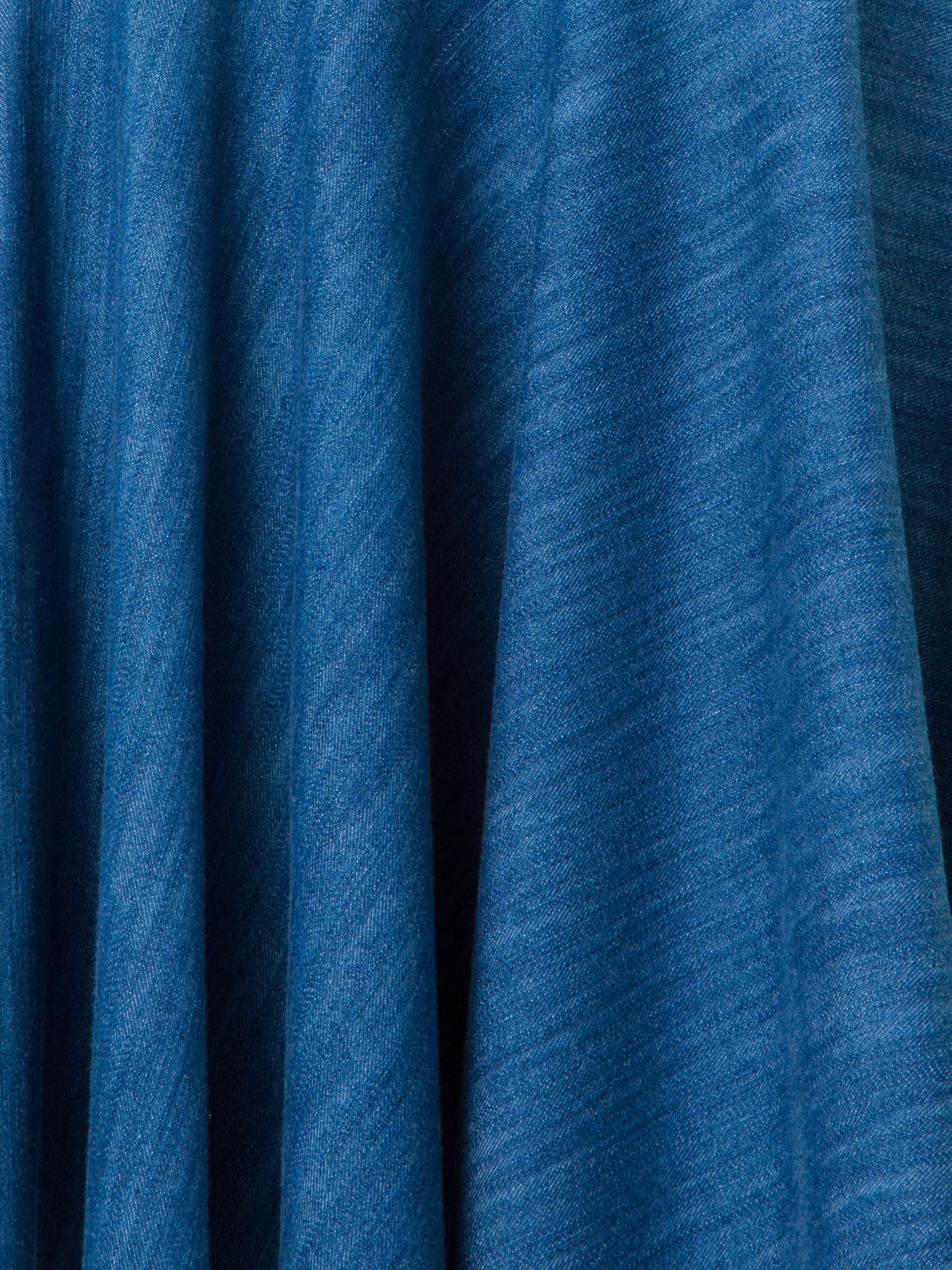 Designer Denim-Rock mit Volantsaum aus Baumwolle - Blau