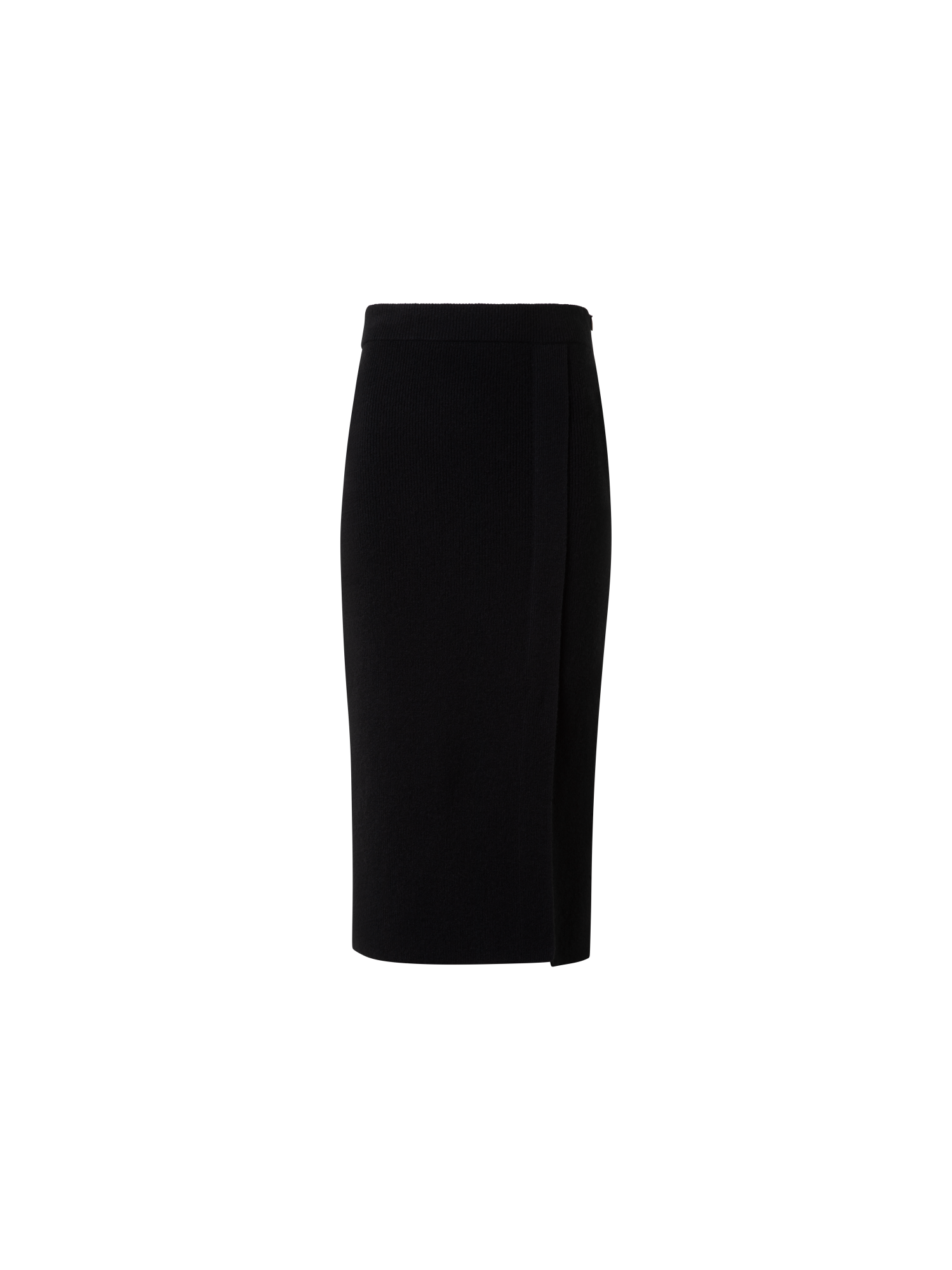 Designer Gerippter Kaschmir-Strickrock - Schwarz