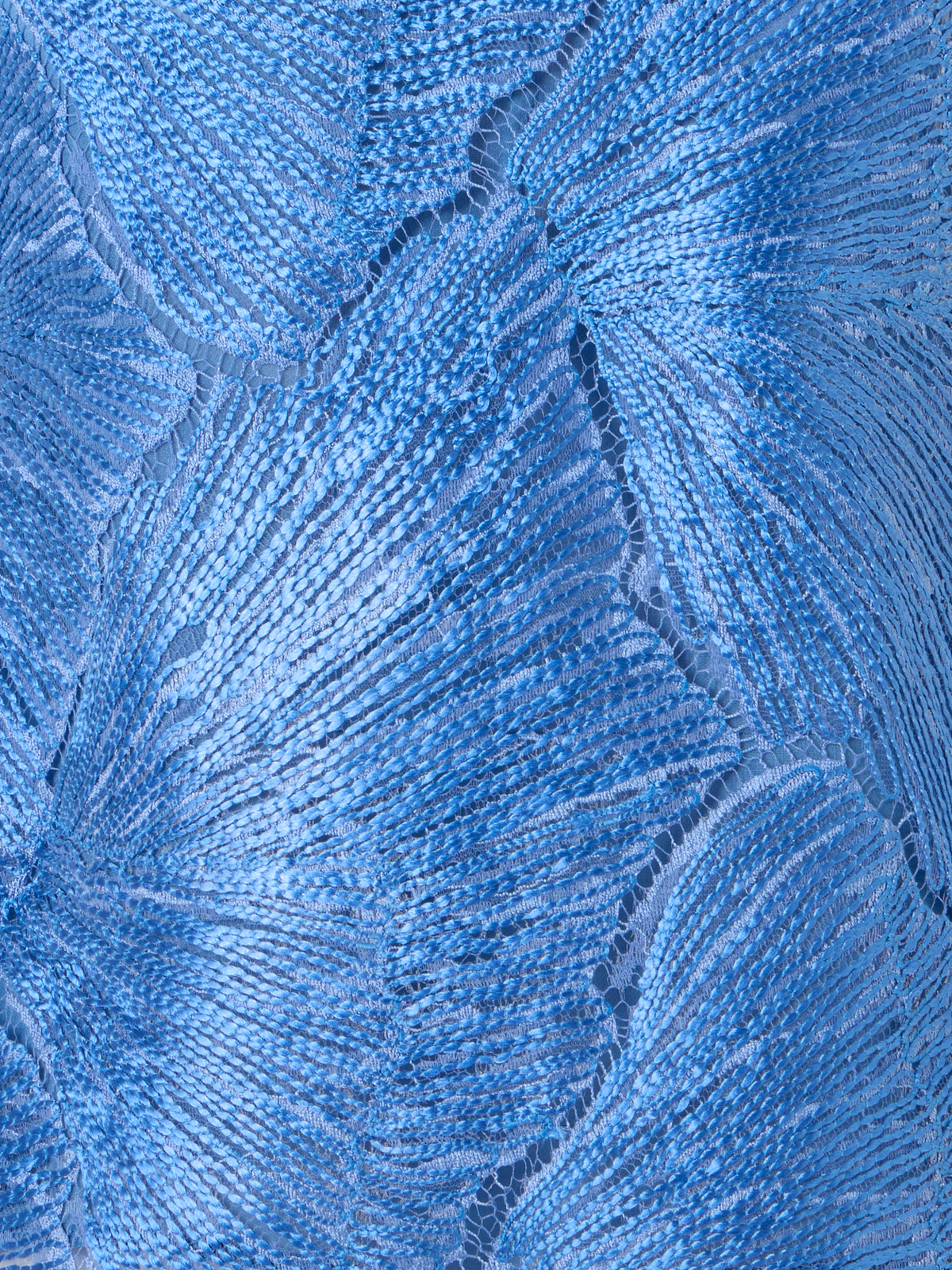 Designer Polobluse aus lackierter Fächerspitze - Blau