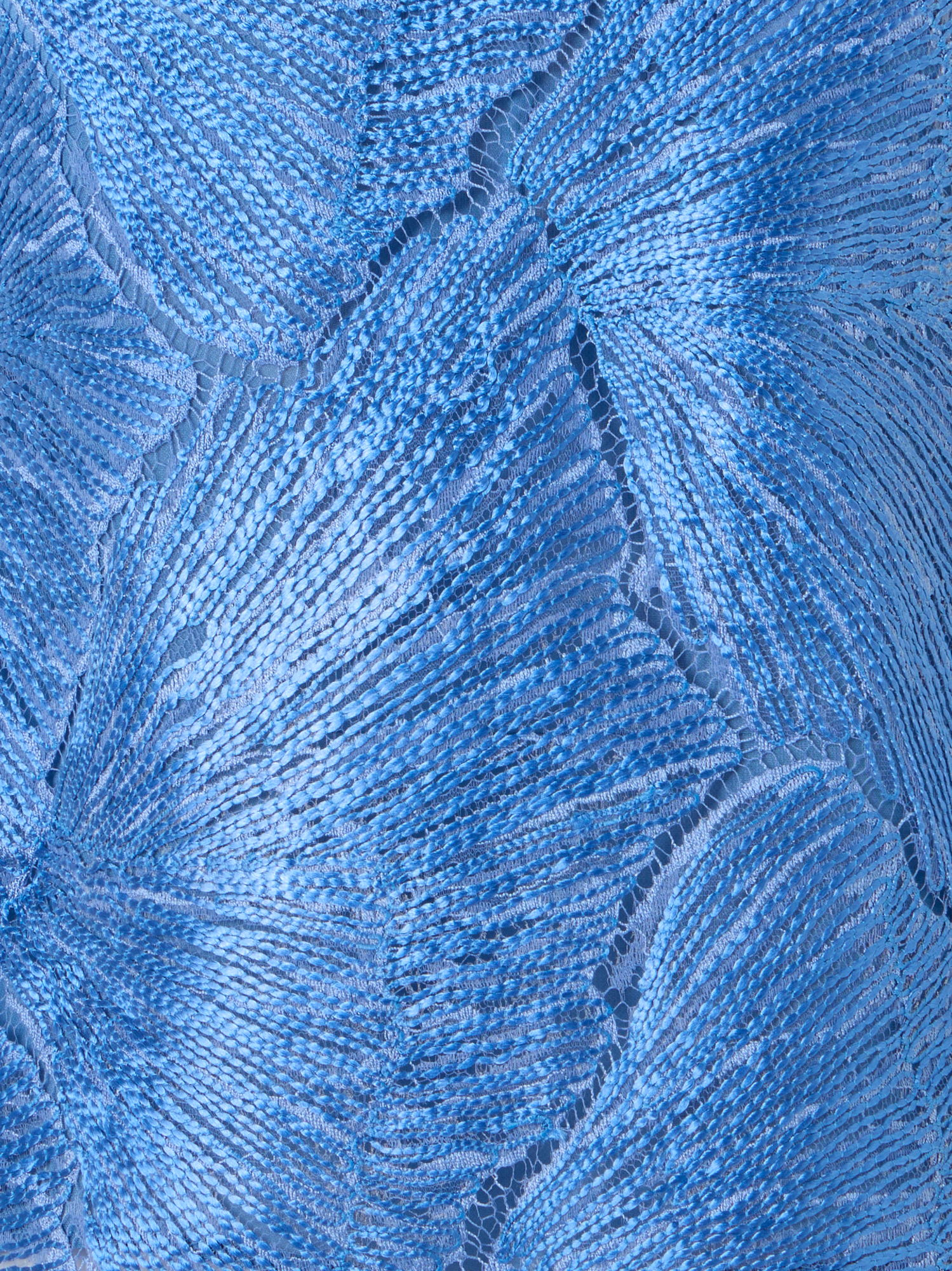 Designer Polobluse aus lackierter Fächerspitze - Blau