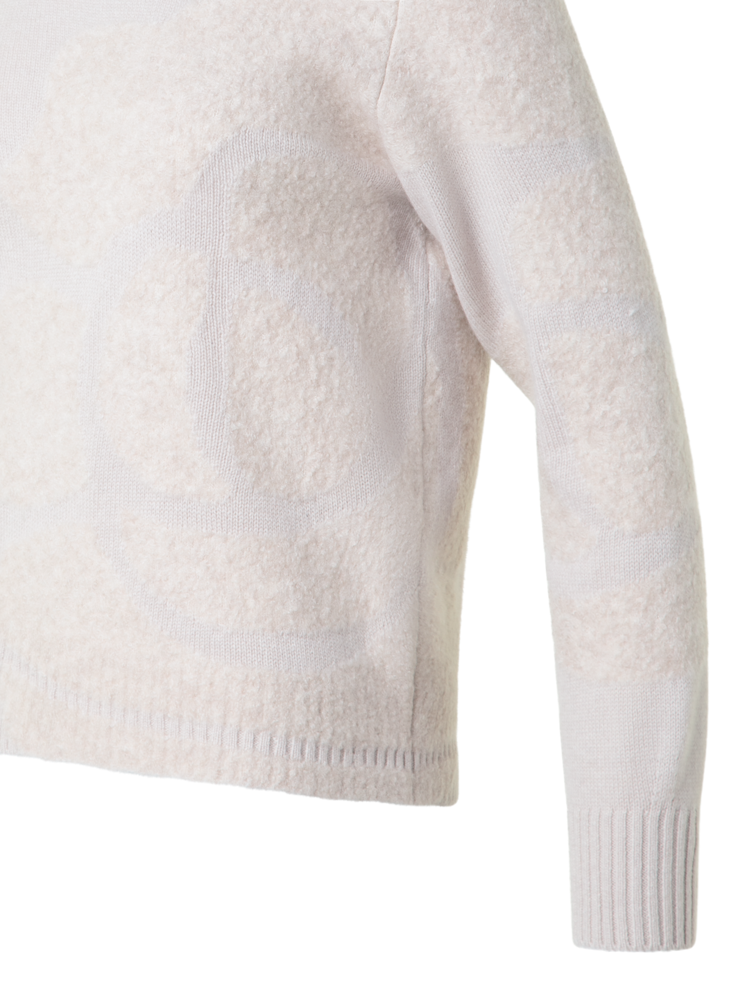 Designer Kaschmirpullover mit 3D Anemone Intarsie - Grau - Beige