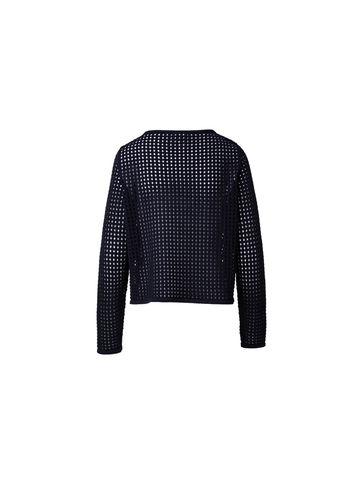 Designer Strickpullover aus grobem Baumwollmesh - Dunkelblau - Blau