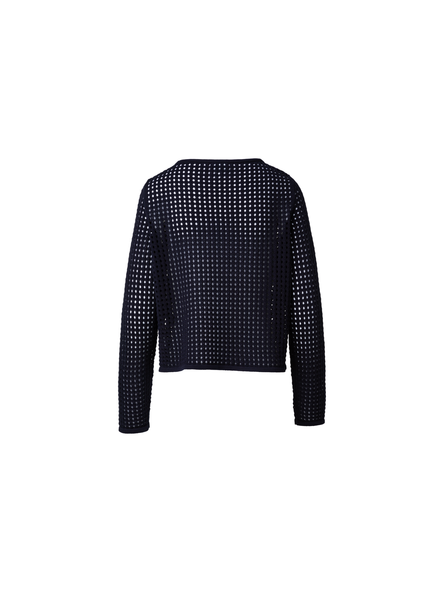 Designer Strickpullover aus grobem Baumwollmesh - Dunkelblau - Blau