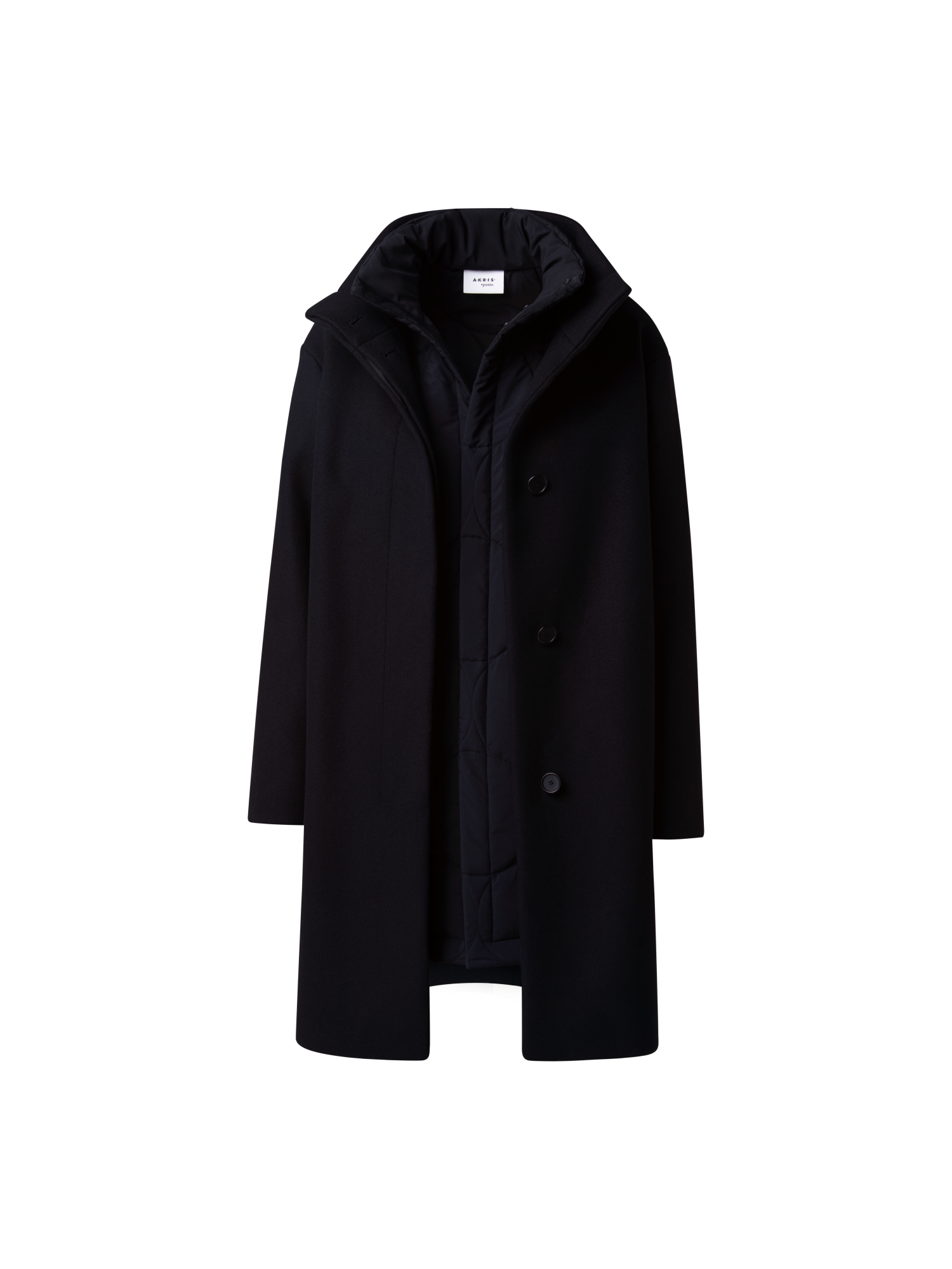 Designer Langer 3-in-1 Mantel - Dunkelblau - Blau