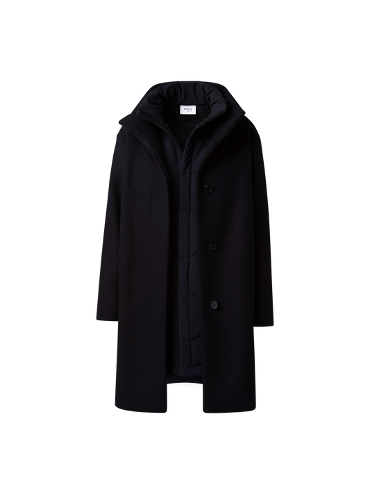 Designer Langer 3-in-1 Mantel - Dunkelblau - Blau