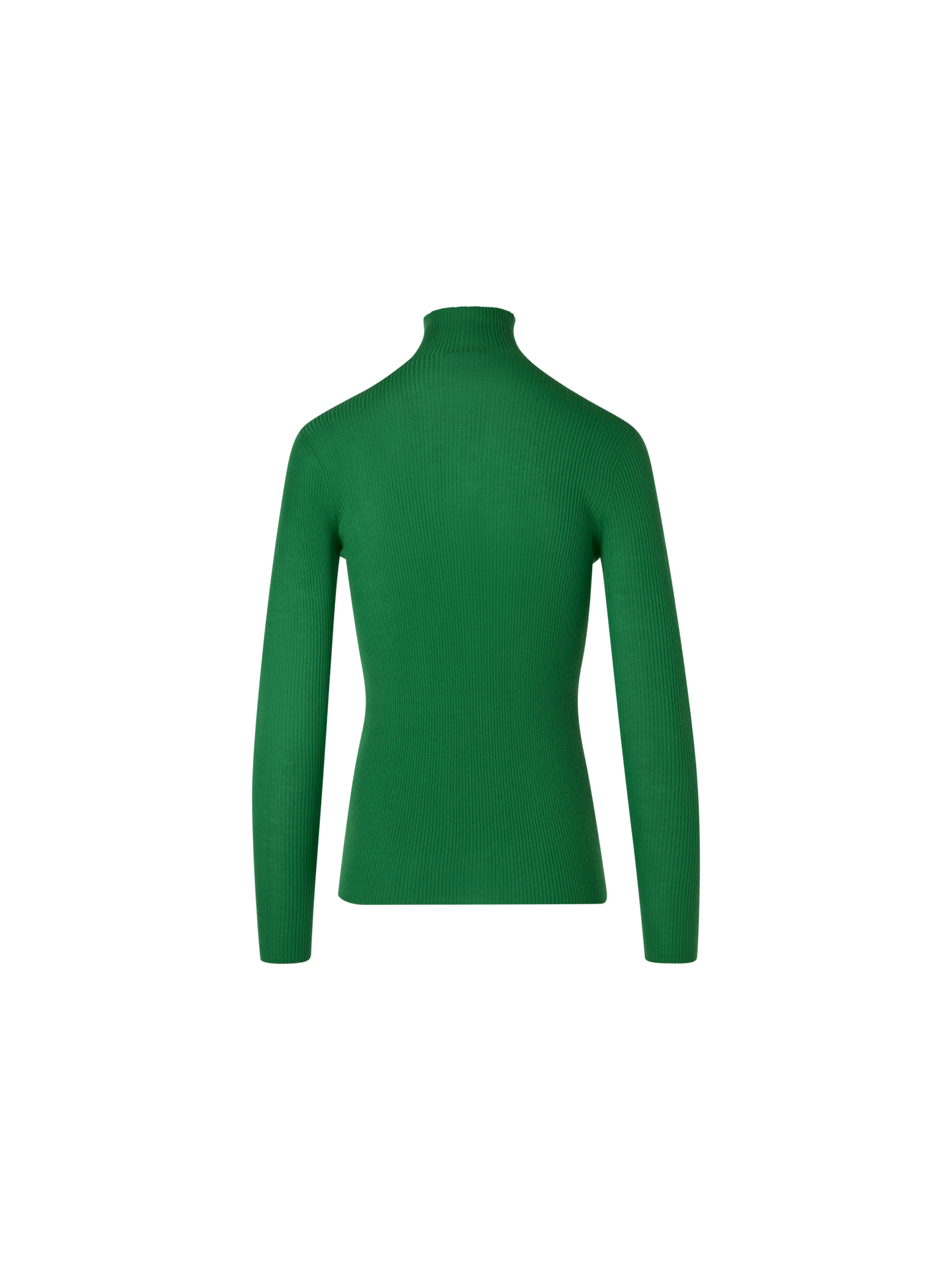Designer Feinripp-Pullover aus Kaschmirseide mit Stehkragen - Grün