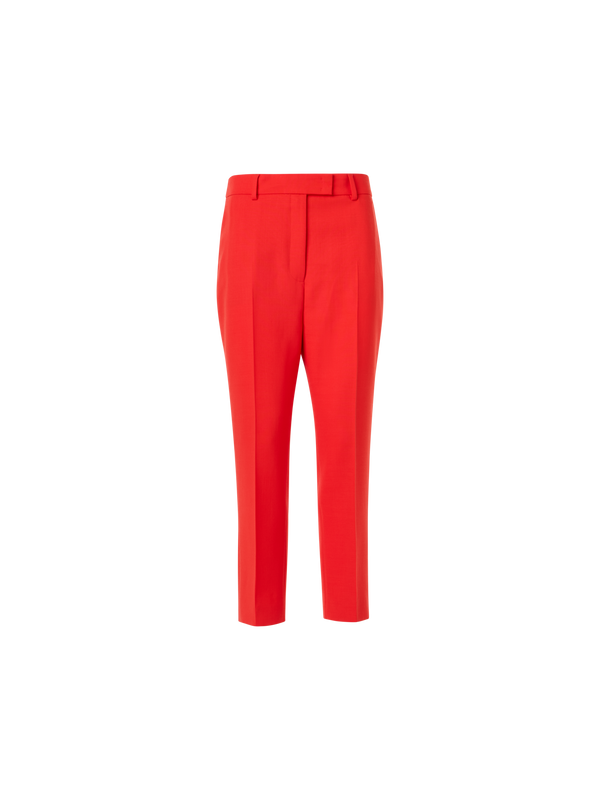 Designer Flavi schmale Caprihose aus Woll-Doubleface - Rot