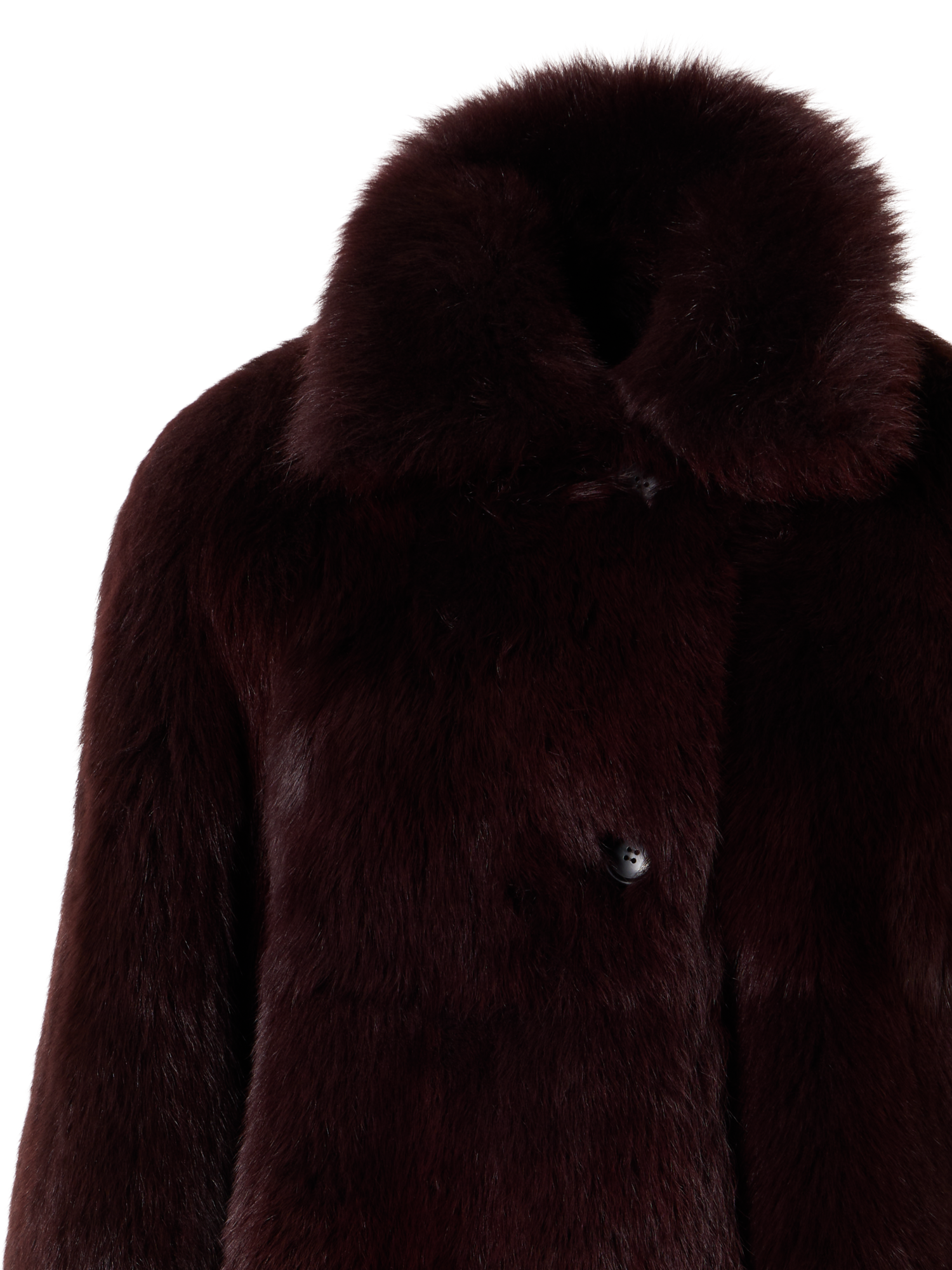 Designer Langer Oversize-Mantel aus Toscana-Shearling - Rot