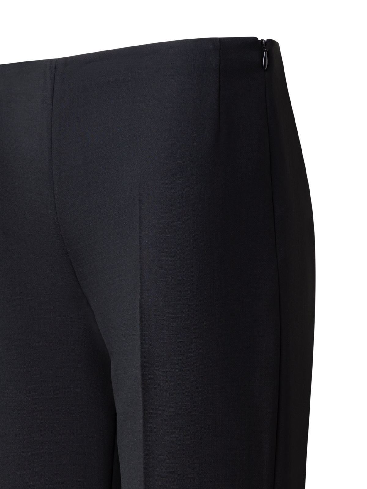 Designer Gerade Hose aus Woll-Doubleface - Schwarz