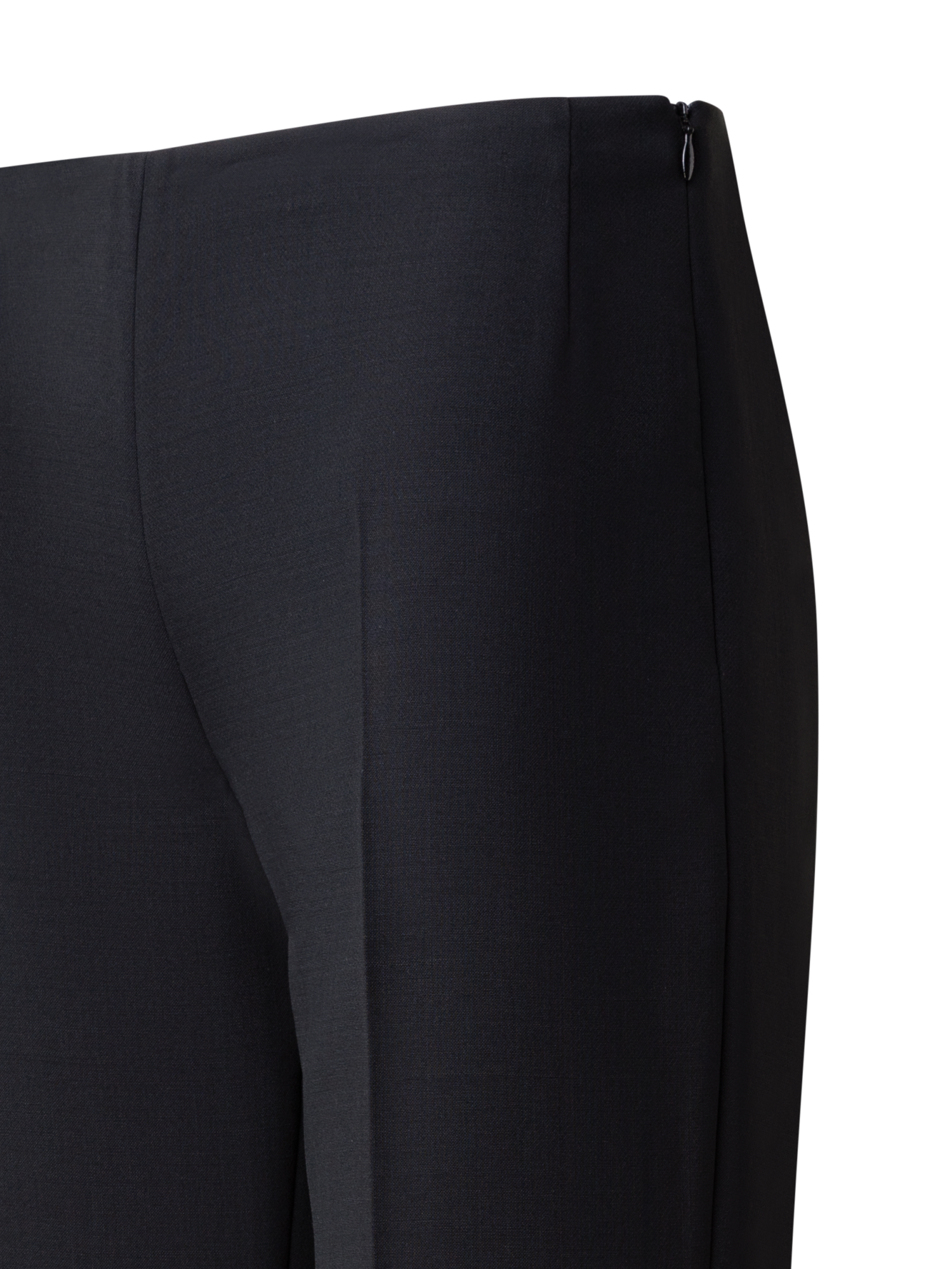 Designer Gerade Hose aus Woll-Doubleface - Schwarz