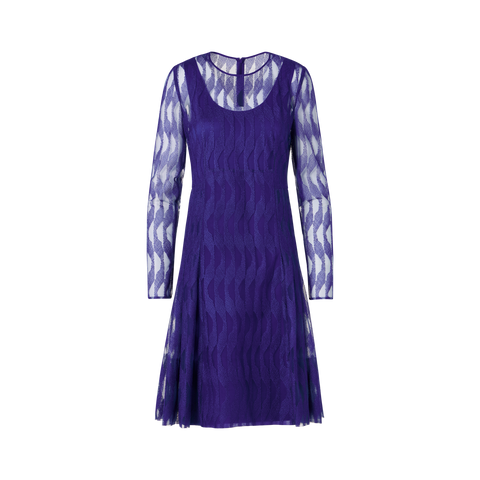 Langärmeliges Kleid mit High Plains Stickerei auf Tüll