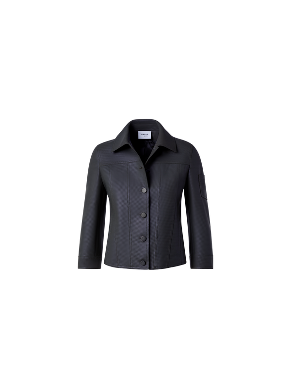 Designer Kurze Lederjacke aus Nappaleder - Schwarz