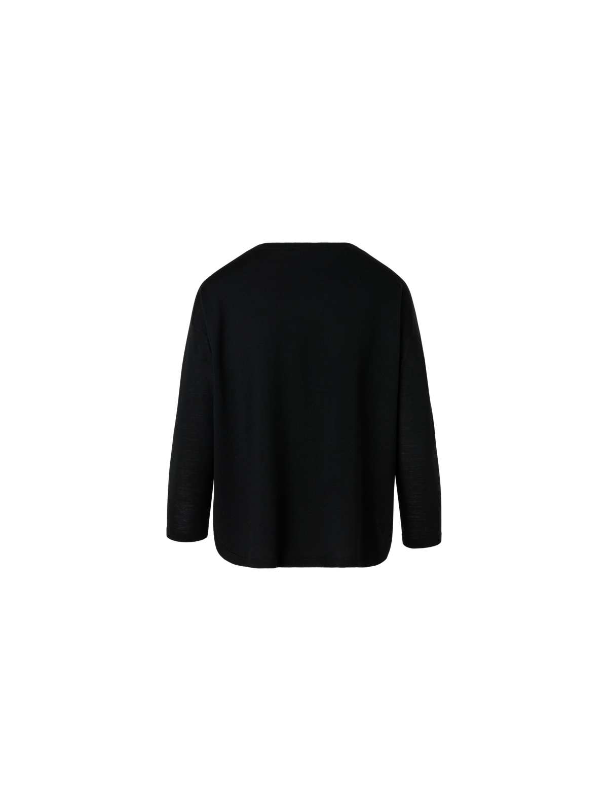 Designer Feiner Merinowolle-Signature-Strickpullover - Schwarz