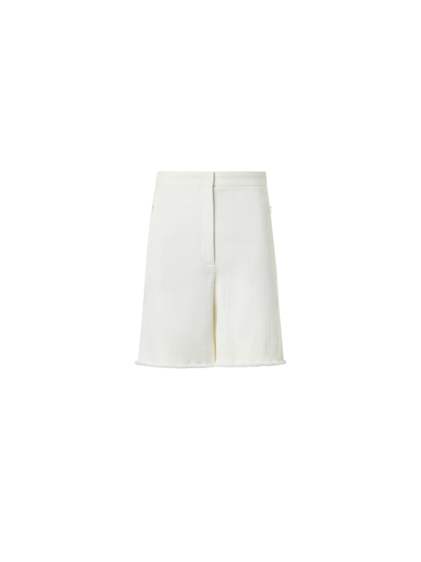 Designer Filia Bermudashorts aus Stretch-Baumwolldenim - Weiss