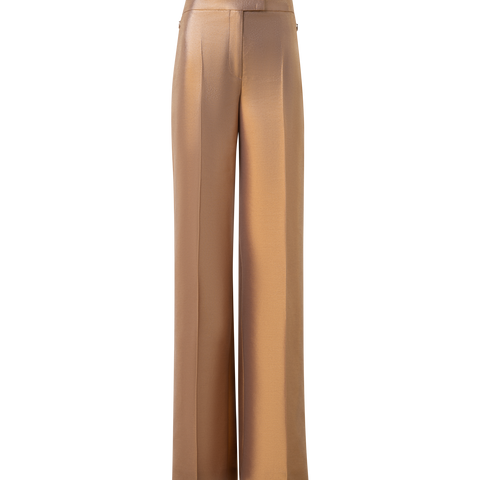 Wide Cotton and Golden Lurex Pants