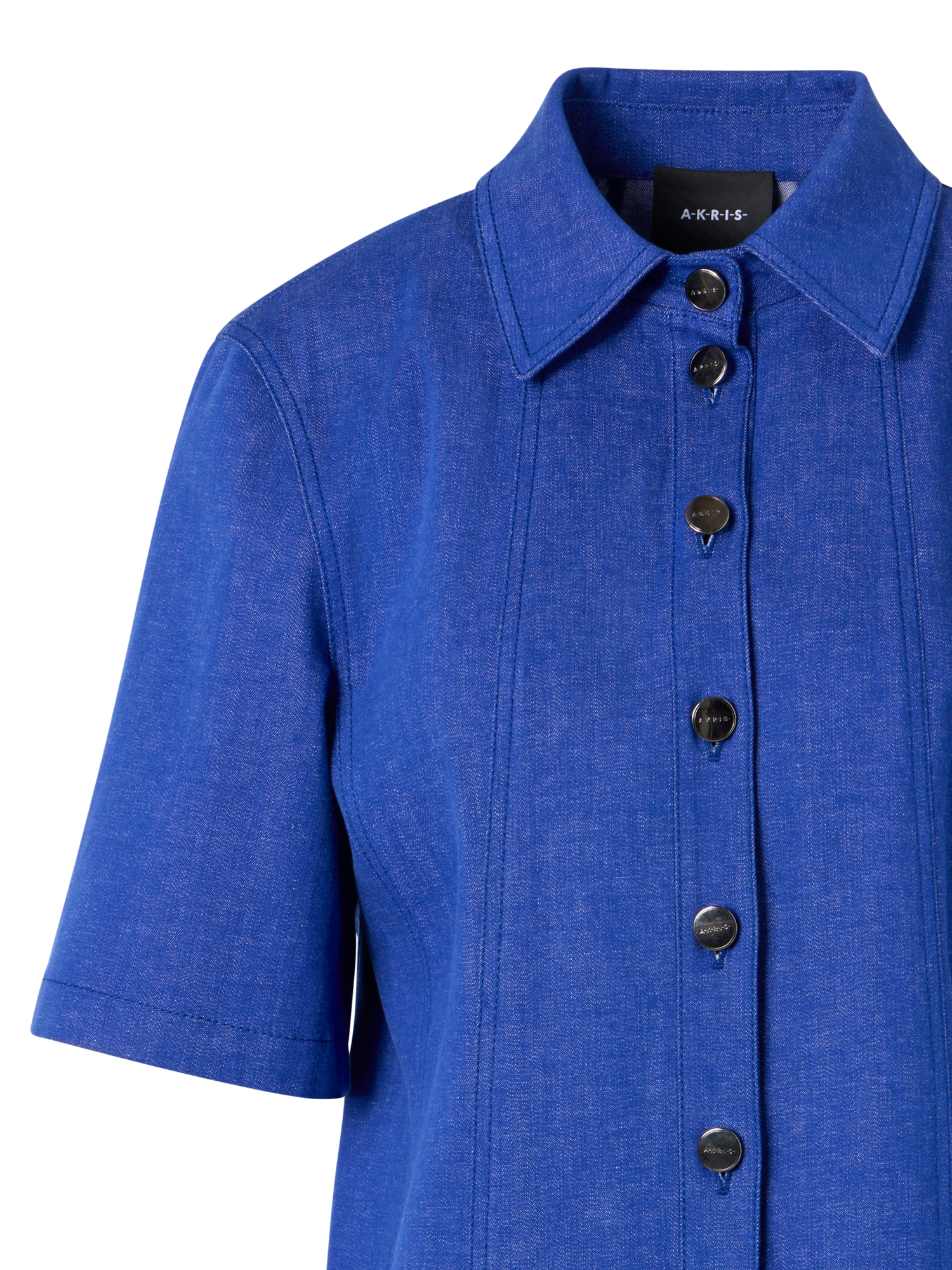 Designer Kurzes Polo-Kleid aus Denim - Blau