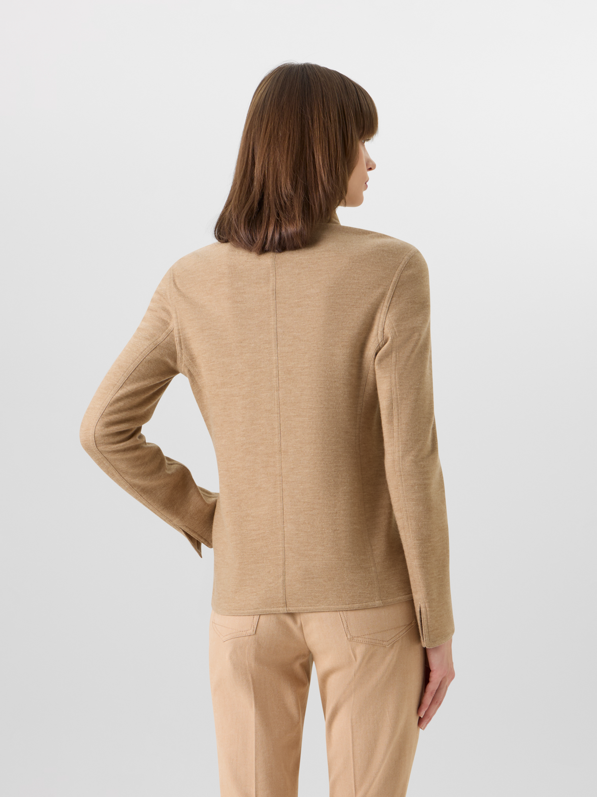 Designer Lima Kurzjacke aus Kaschmirjersey - Braun #editorial
