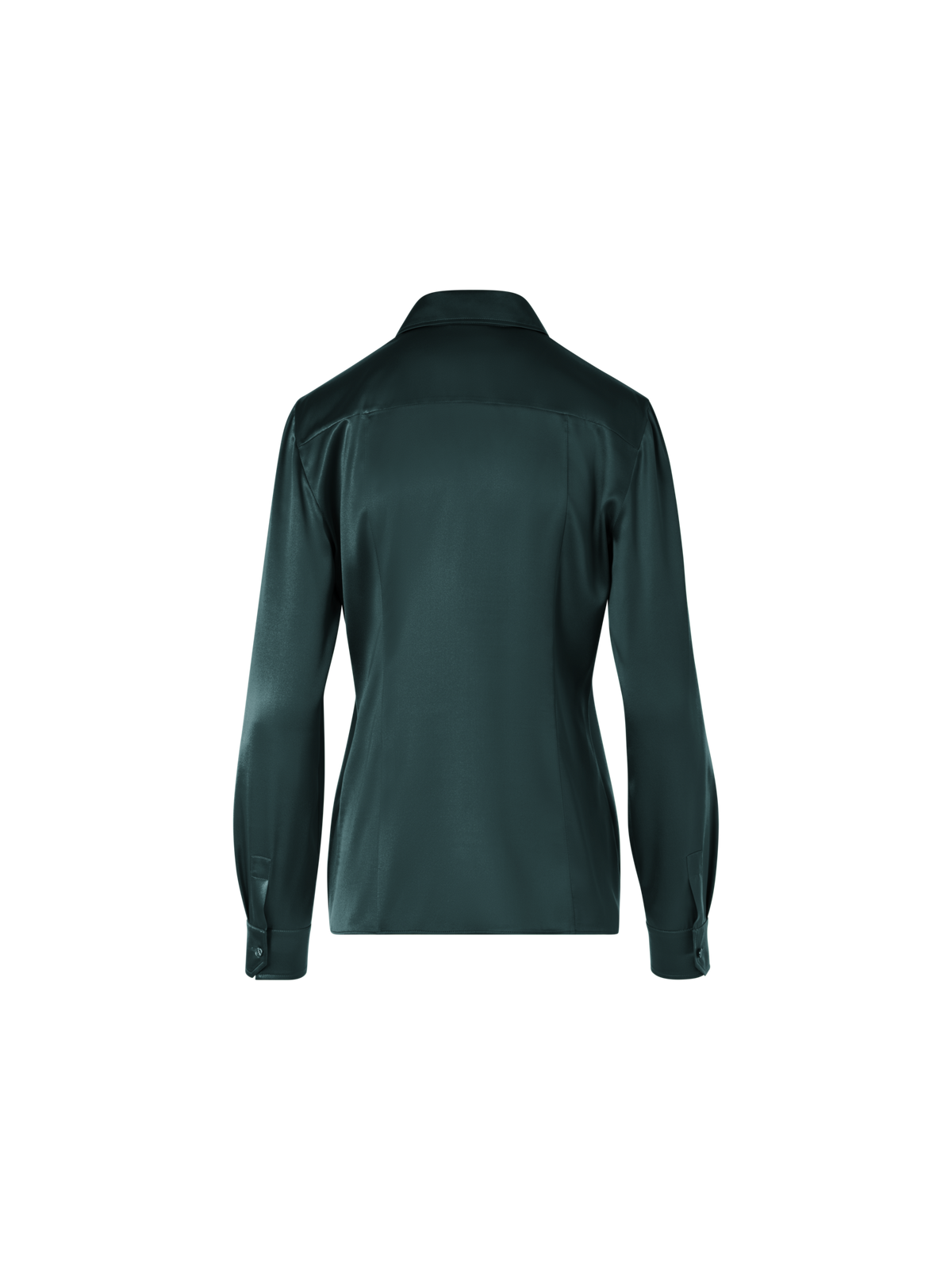 Designer Bluse aus Seidensatin mit Stretch - Grün