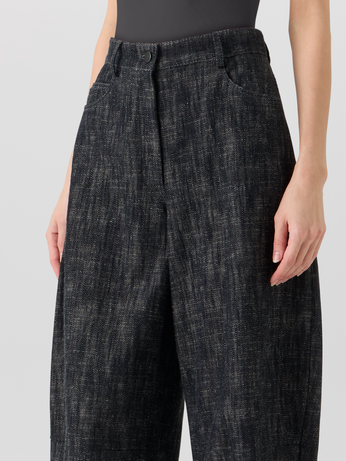 Designer Farrow Hose aus Gewaschener Baumwoll-Denim - Schwarz #editorial