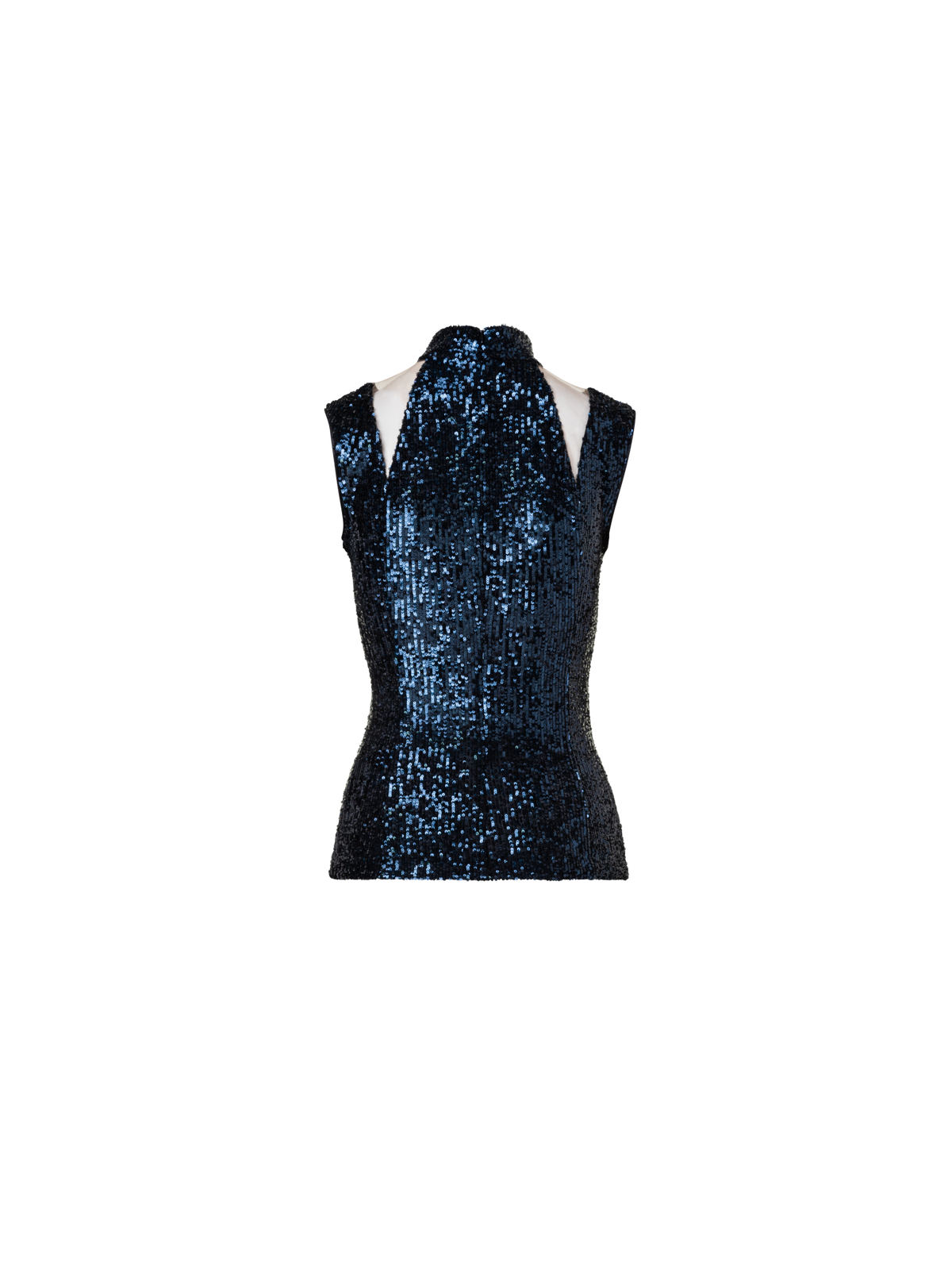 Designer Top aus Pailletten - Dunkelblau - Blau
