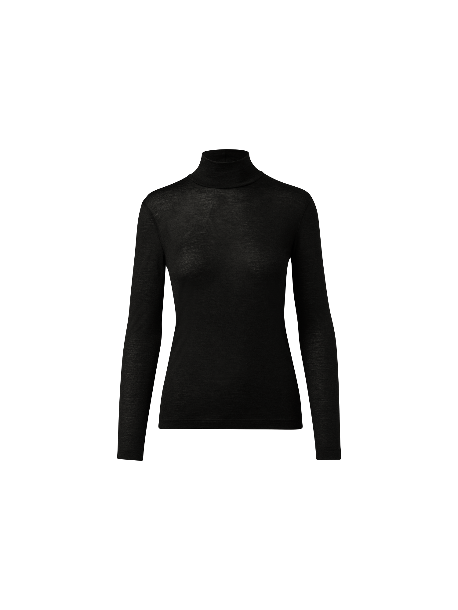 Designer Rollkragenpullover aus Kaschmir-Seiden-Jersey - Schwarz
