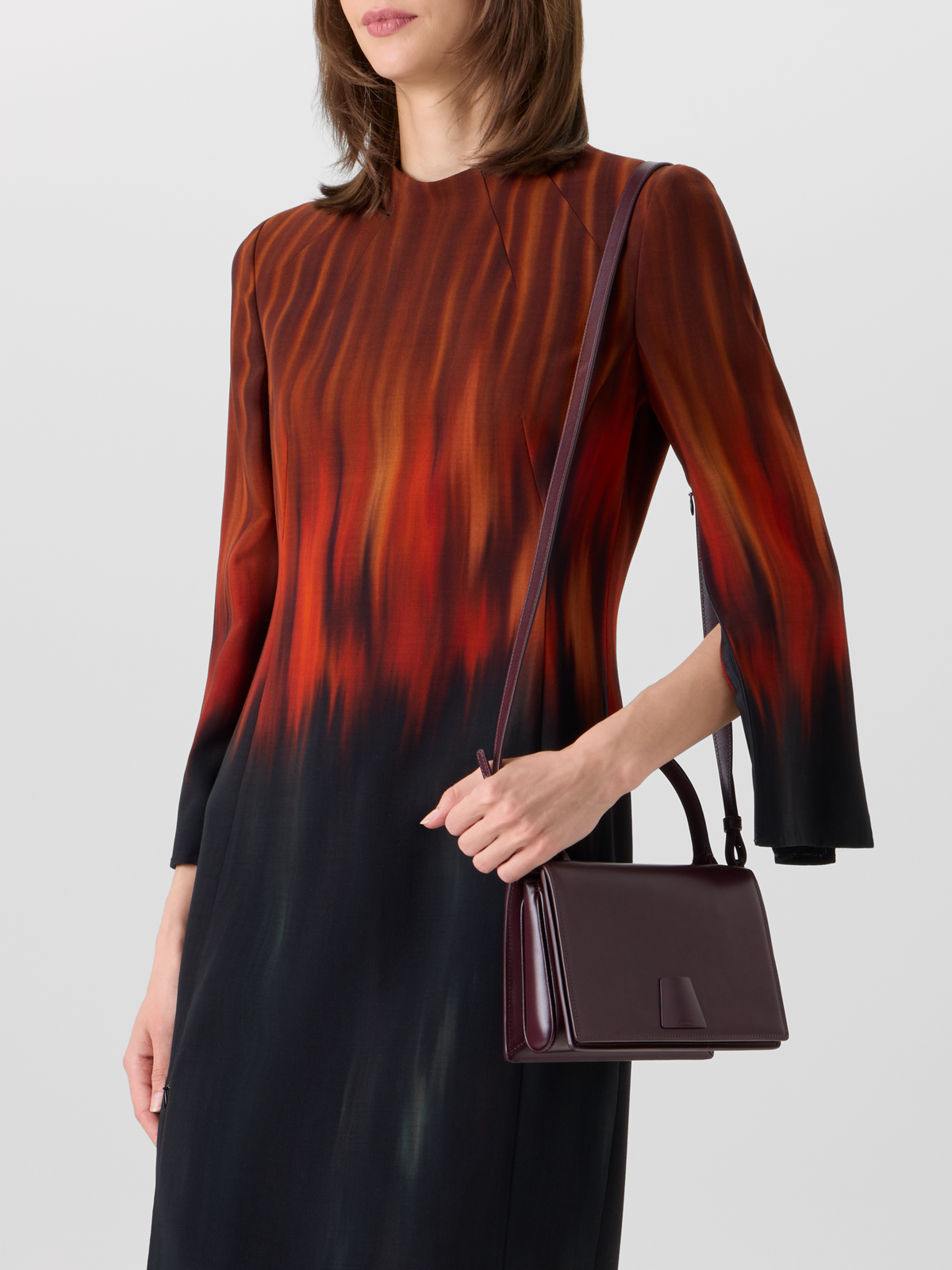Designer Alice Small Henkeltasche aus Kalbsleder - Weinrot 
