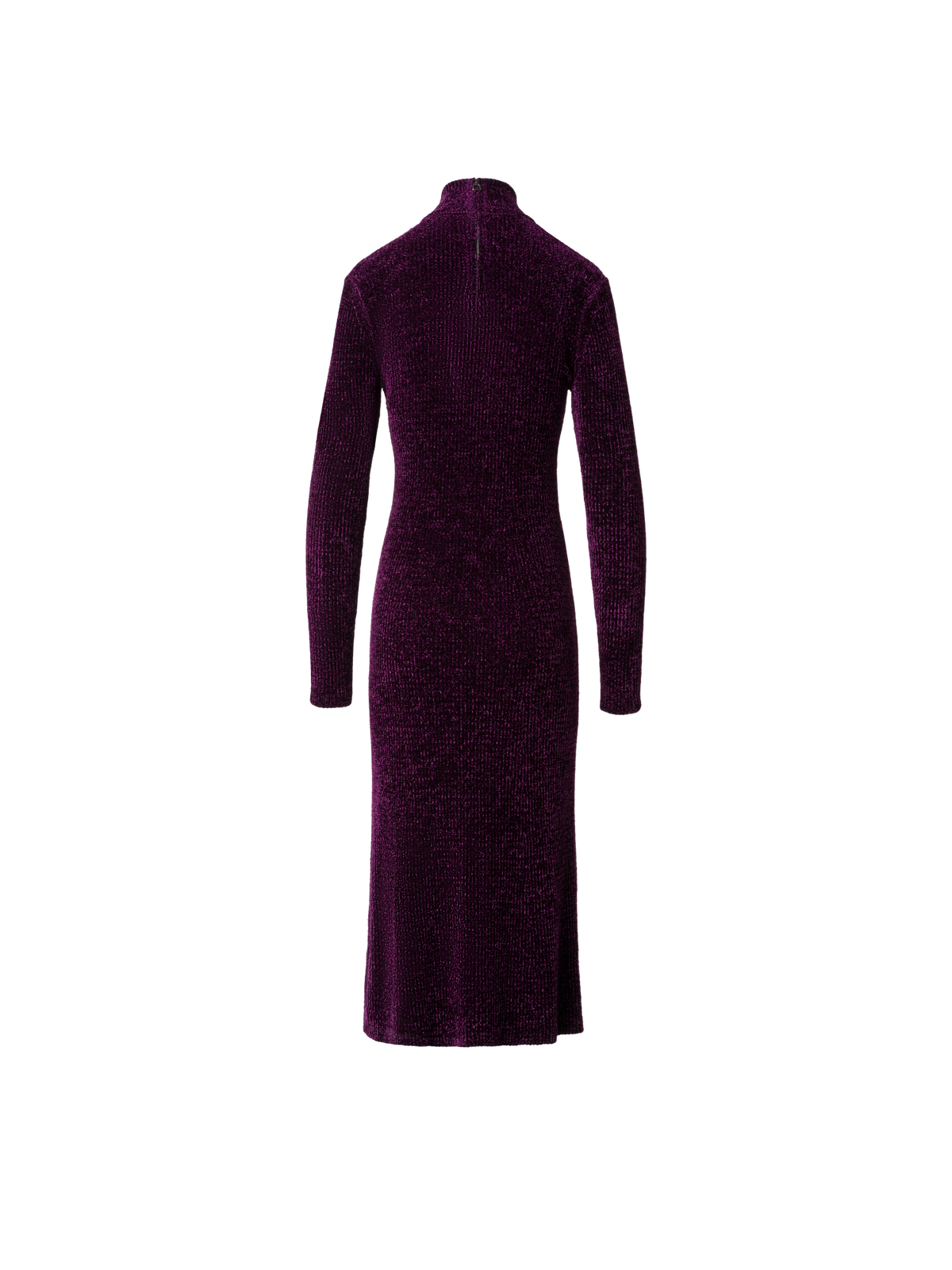 Designer Chenille-Ripp-Schlauchkleid mit langen Ärmeln - Violett
